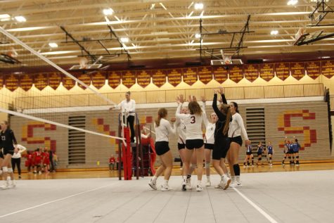 LADY BRAVES CELEBRATE: The Lady Braves will carry their team chemistry and excitement over to Casper this weekend to participate in the state volleyball tournament.