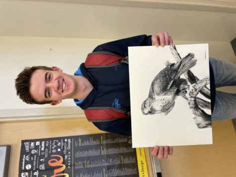 RAPTOR CAPTURE: Schwab drew this image of a hawk in pencil.