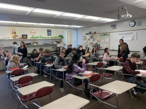 MATH MINDED: Mrs. Williams Financial Algebra settles down and gets ready to start class. The class recently conducted some interesting and telling surveys amongst the student body.