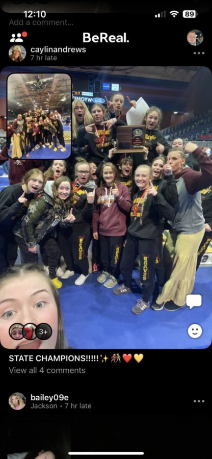 KEEPIN+IT+REAL%3A+The+Lady+Braves+celebrate+their+first+ever+wrestling+title.+Theirs+was+the+first+ever+for+the+state+of+Wyoming+as+well.