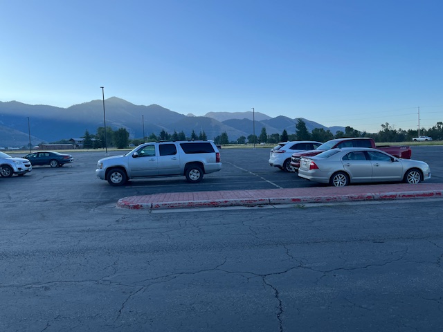 LOTS OF ROOM: In the morning the parking lot little resembles the beehive of activity it becomes when school lets out. Each day accidents occur, or nearly occur as students try to get to school or home. "I almost got hit by a girl backing out last week!" said senior Lucy Strasburg.