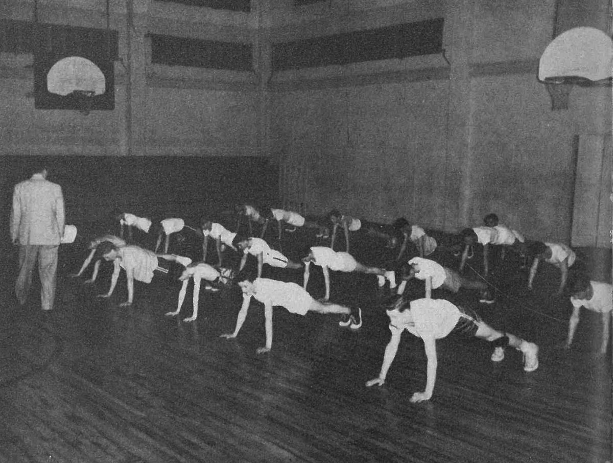 PHYSICAL EDUCATION: This shot is from a SVHS PE class from the 1950's. Current PE teacher Patience Jenkins said, "PE has come a very long way since that time, thankfully." 