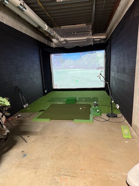 The golf simulator between the wrestling room and the gym sits ready for use. It was mostly completed on the Braves in Action day and over the Christmas Break. "It was a big day for Braves Golf when this became a reality," said Coach Fullmer. 