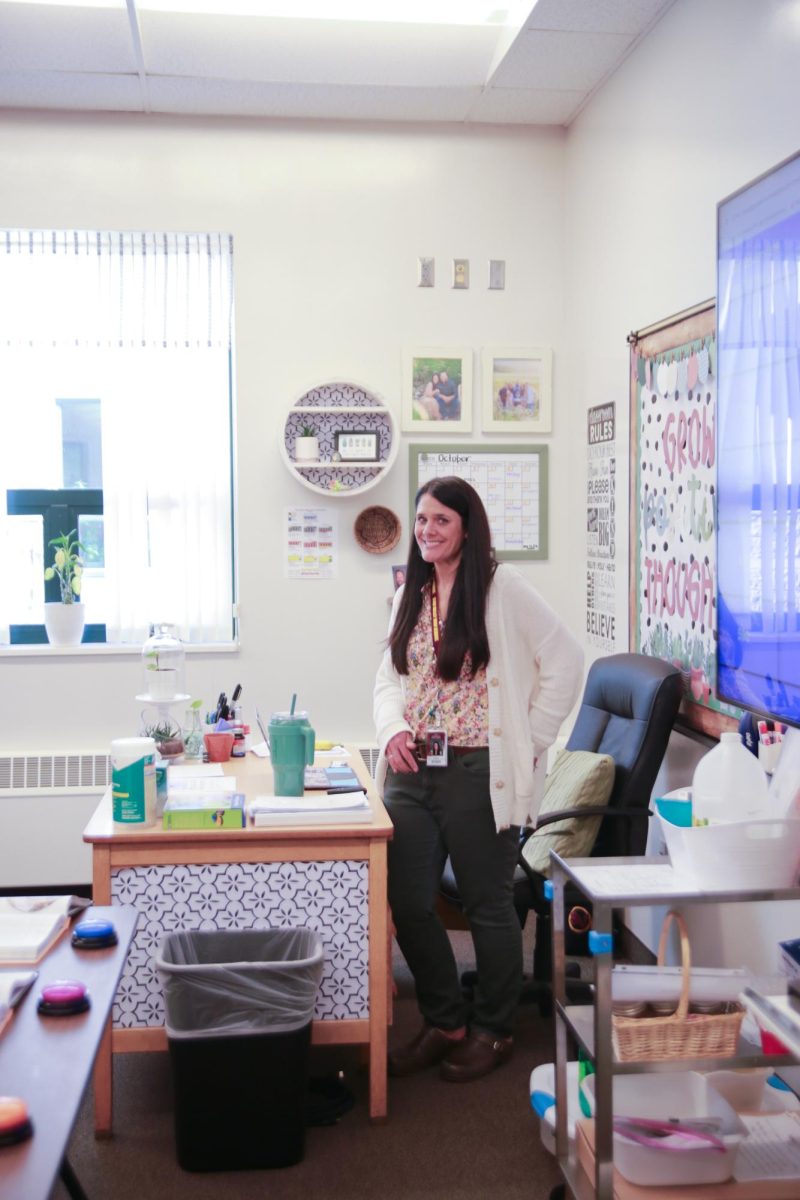 Mrs. Madsen stands at the head of her class. She was planning a fun game to study for a test. "I love the way Mrs. Madsen teaches; it's always so much fun," said Joyah Schreiber. 