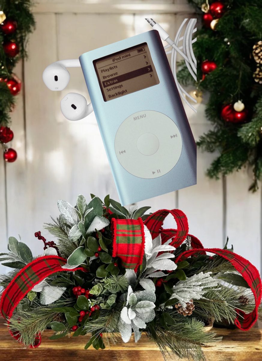 SUFFLIN': An iPod shuffle with headphones, presumably with Christmas music on it. These iPods where originally released in January 11, 2005 and were for sale until July 27, 2017. Everyone loves Christmas music, but Mason Fuller is lukewarm on the genre. "I think Christmas music is just okay."