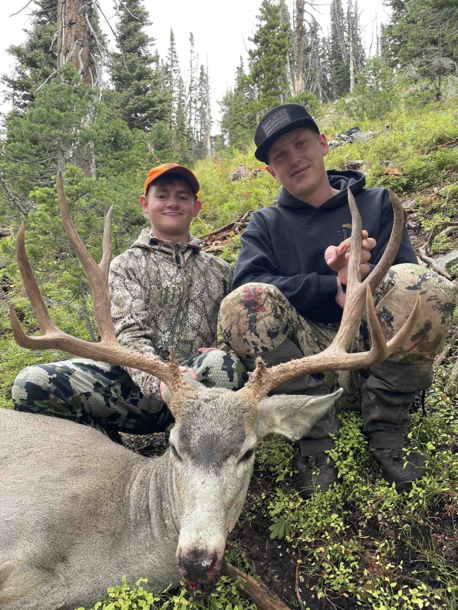 Bucked Up: Bran Fullmer and Daniel Nelson show the result of much scouting and hiking. Perhaps unbelievably, Fullmer said they shot the deer in southeastern Utah. 
