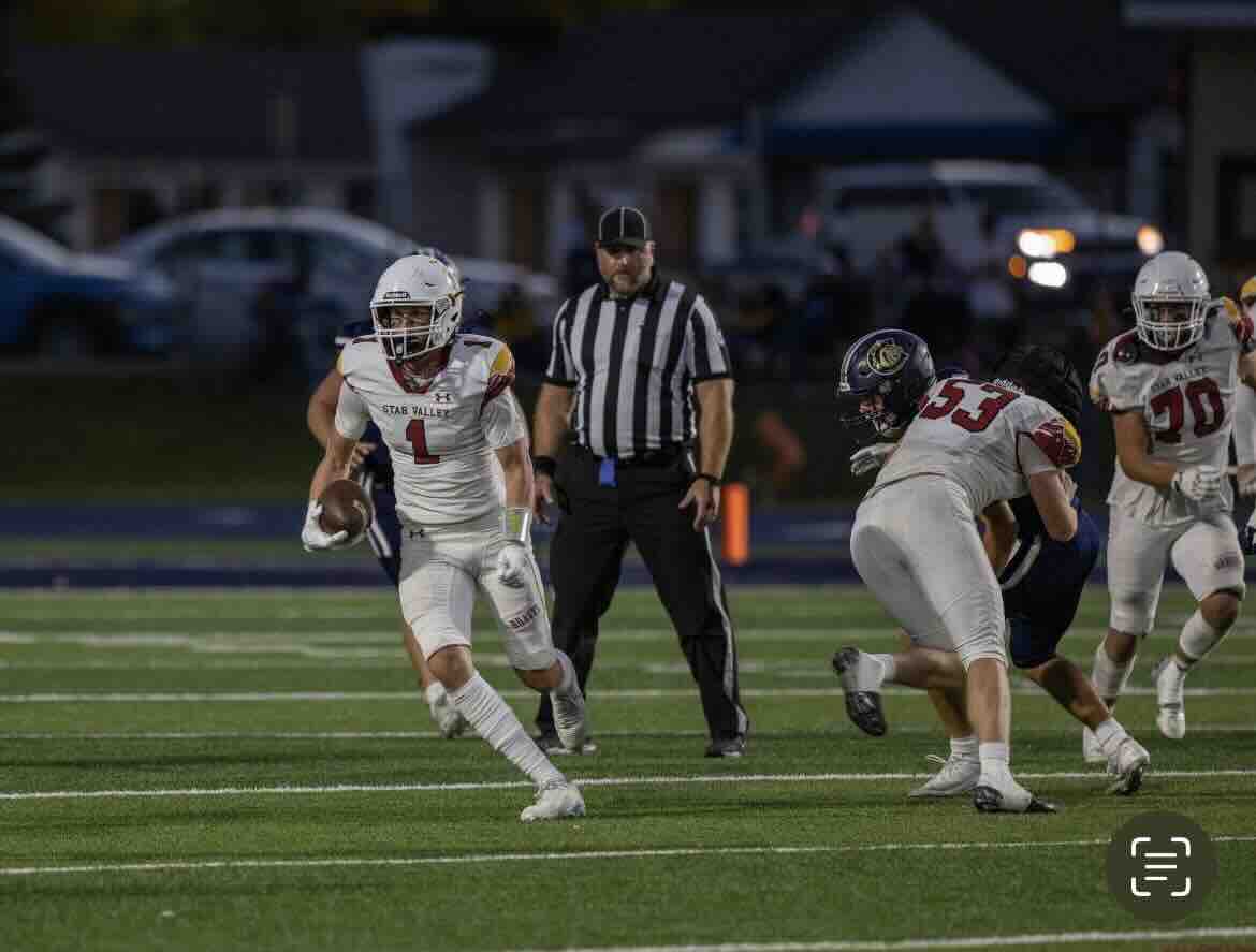 Senior Cooper Lancaster finds some open space on Cody's field. Cooper returned two kicks for touchdowns against Powell a week earlier, but Cody was tougher. He said, "We knew Cody was going to be good, but we were a little surprised by their defensive effort."