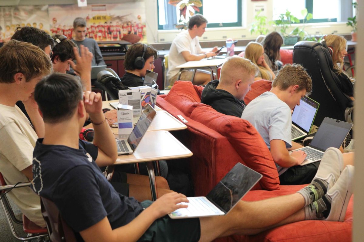 Students get down to work in Mr. Patterson's English class. In big class like this, the teacher is always challenged to help each student learn in their own way.