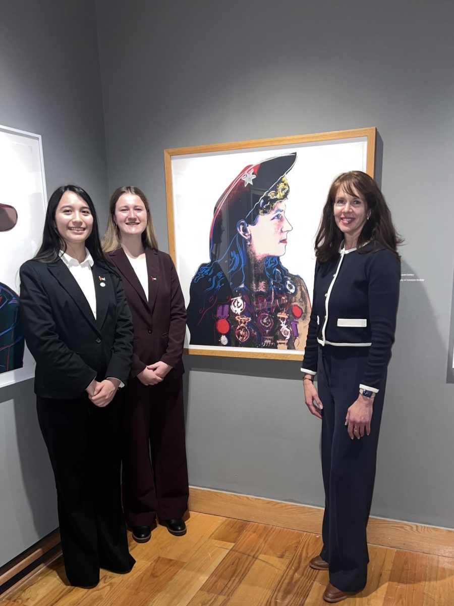 Sharolyn Stauffer stands with SVHS senior Anahi Barnes-Boch and junior Kate Ricks at the Model Arab League conference at the University of Wyoming, February 2026. The students represented Jordan in the Palestinian Affairs Council, collaborating with delegates from across the country to draft resolutions on complex international issues. “Working with delegates from other countries to reach a common goal was super rewarding, even if the sessions were ‘pretend,’” said Barnes-Boch.