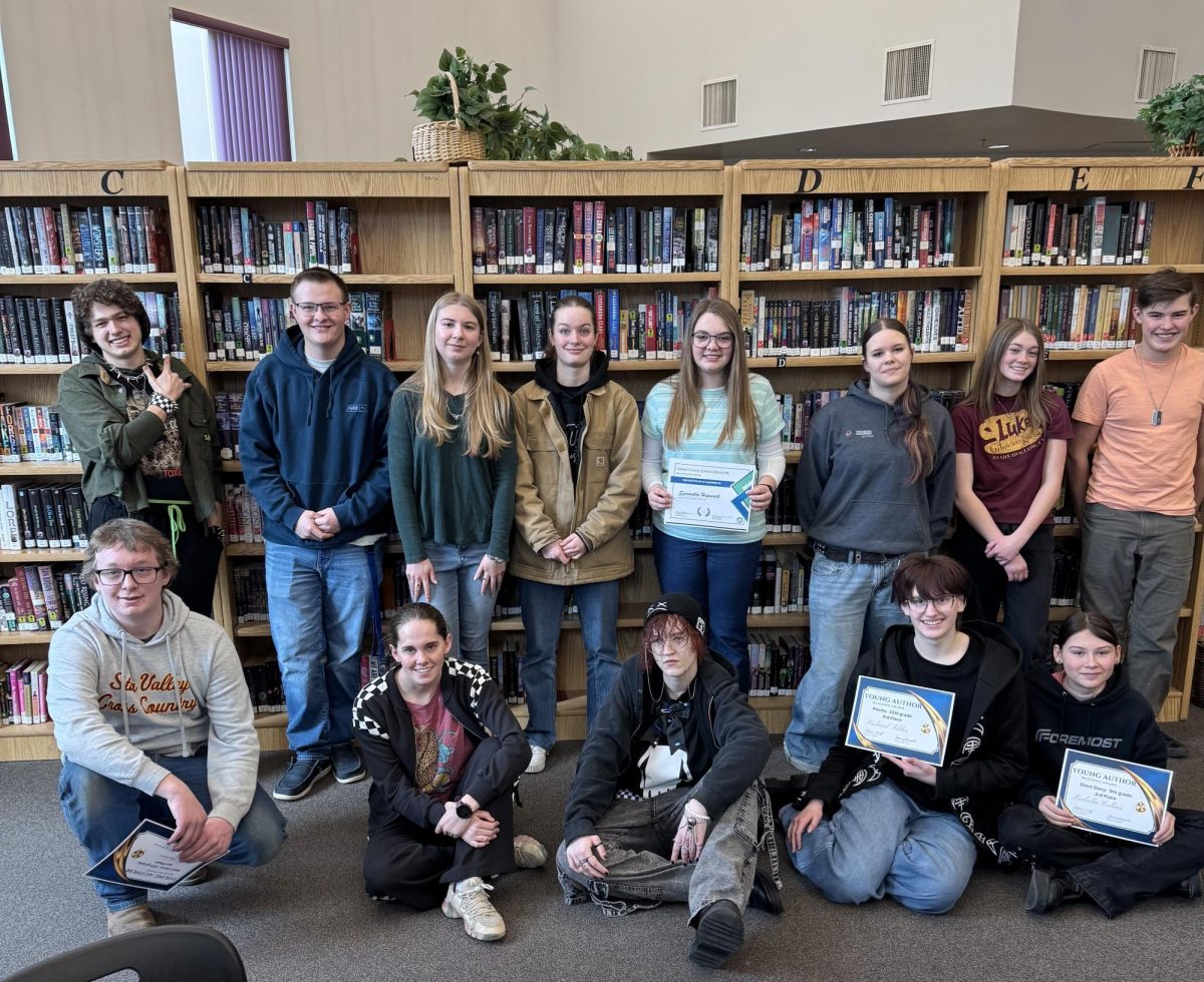 These  students participated in the 2025–26 State Young Author Program, submitting original short stories, poetry collections, and graphic novels for the district-level competition. Freshman Aniston Schwab earned first place in the ninth-grade short story category and will advance to the state competition. “My favorite part about participating was my love for writing stories. I enjoy using different perspectives, emotions, and cliffhangers that leave people wanting more,” Schwab said.