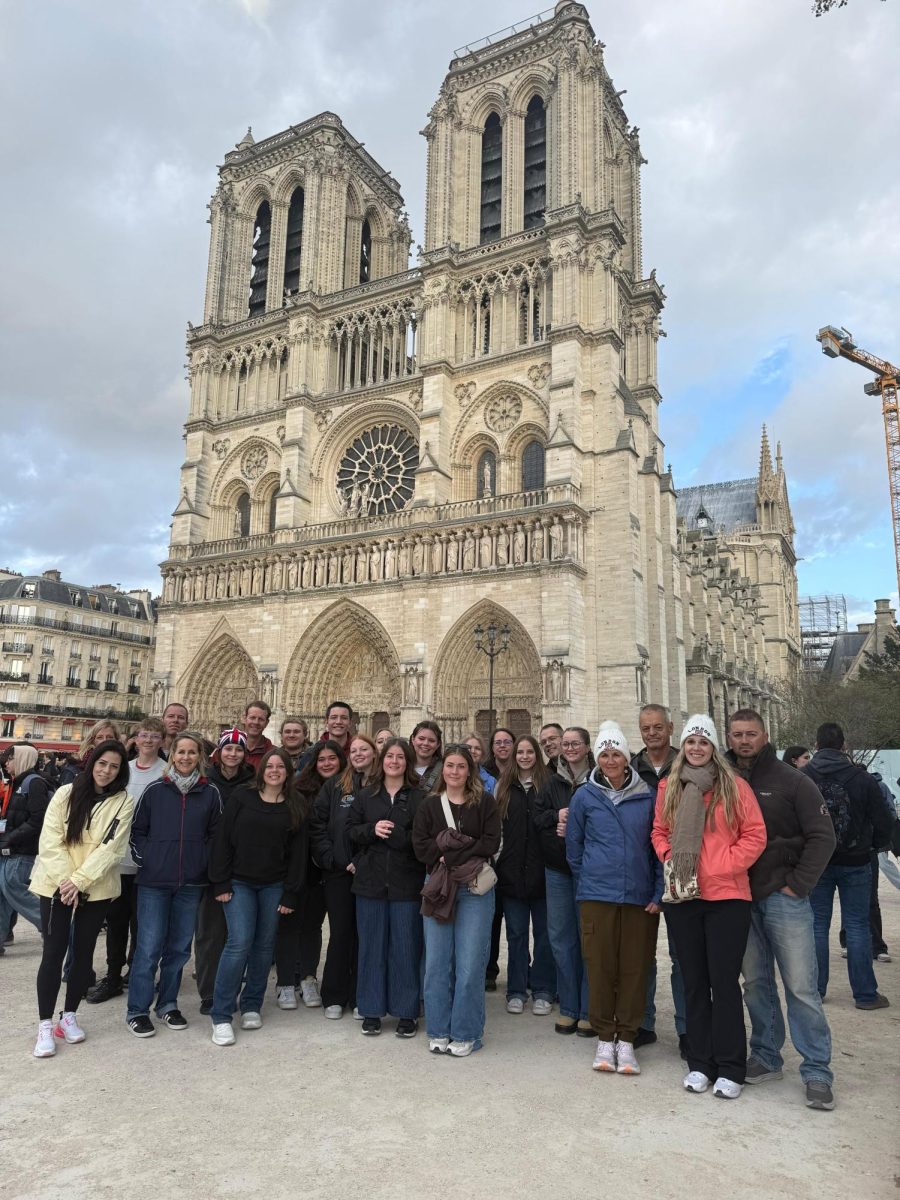 In the Heart of Paris.
Students pause for a group photo outside the iconic Paris landmark.
The stop was one of the most memorable moments of the spring break Europe trip.